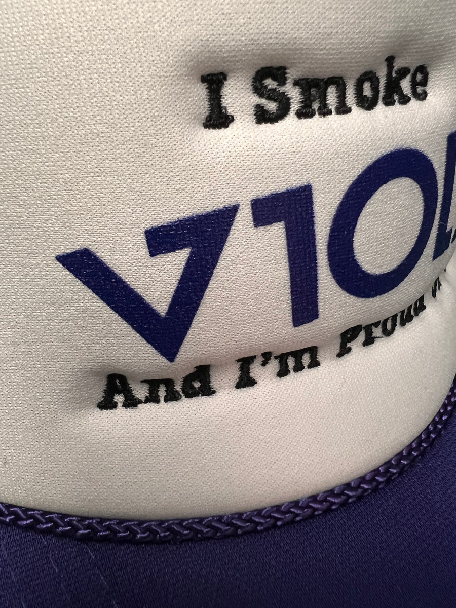 1of1 "I Smoke Viola" Purple Trucker by All My Hats Are Dead
